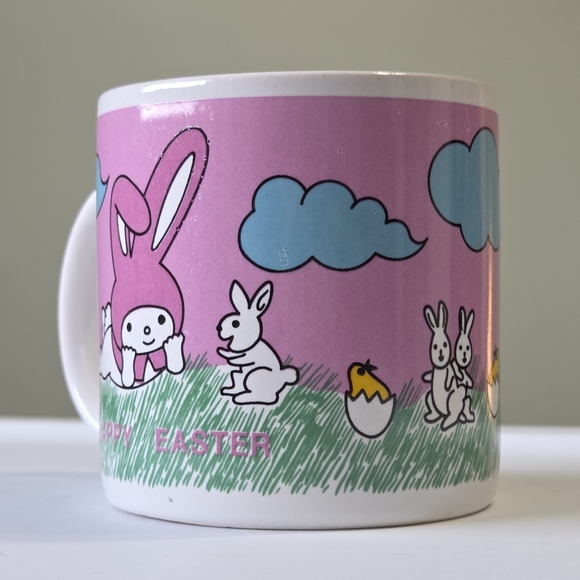 VTG My Melody "Happy Easter" Mug Rare Korea Sanrio Licensing 1980s Retro Kawaii - Picture 4 of 13